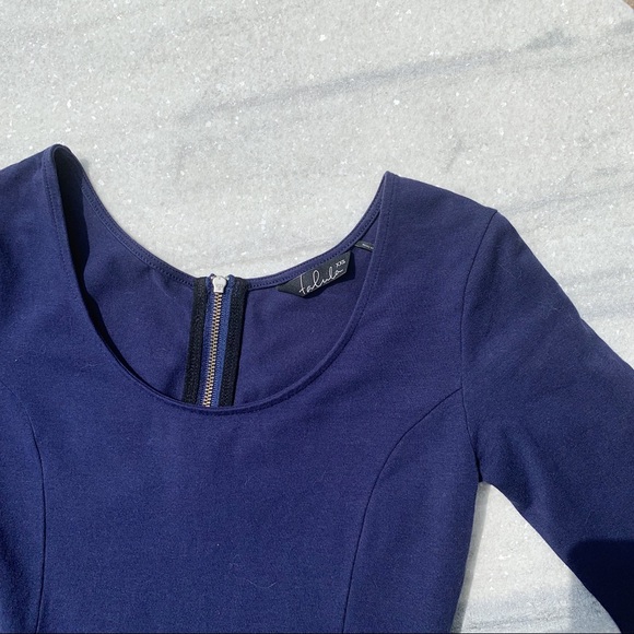 Aritzia Navy Blue Longsleeve Pleated Dress - Picture 5 of 5